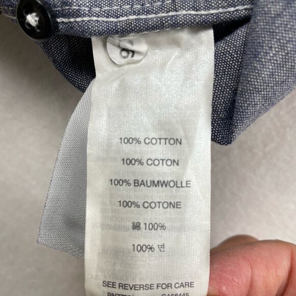 Mens J. Crew Slim Long Sleeve Button Up Shirt Palm Tree Dark Gray/Black-L - Picture 10 of 12